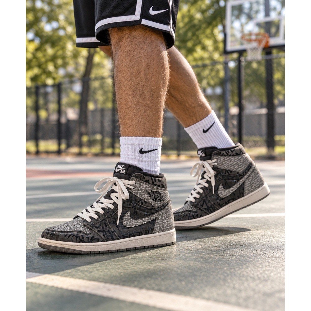 Nike Air Jordan 1 High OG Rebellionaire Black Grey Size 10.5 555088-036